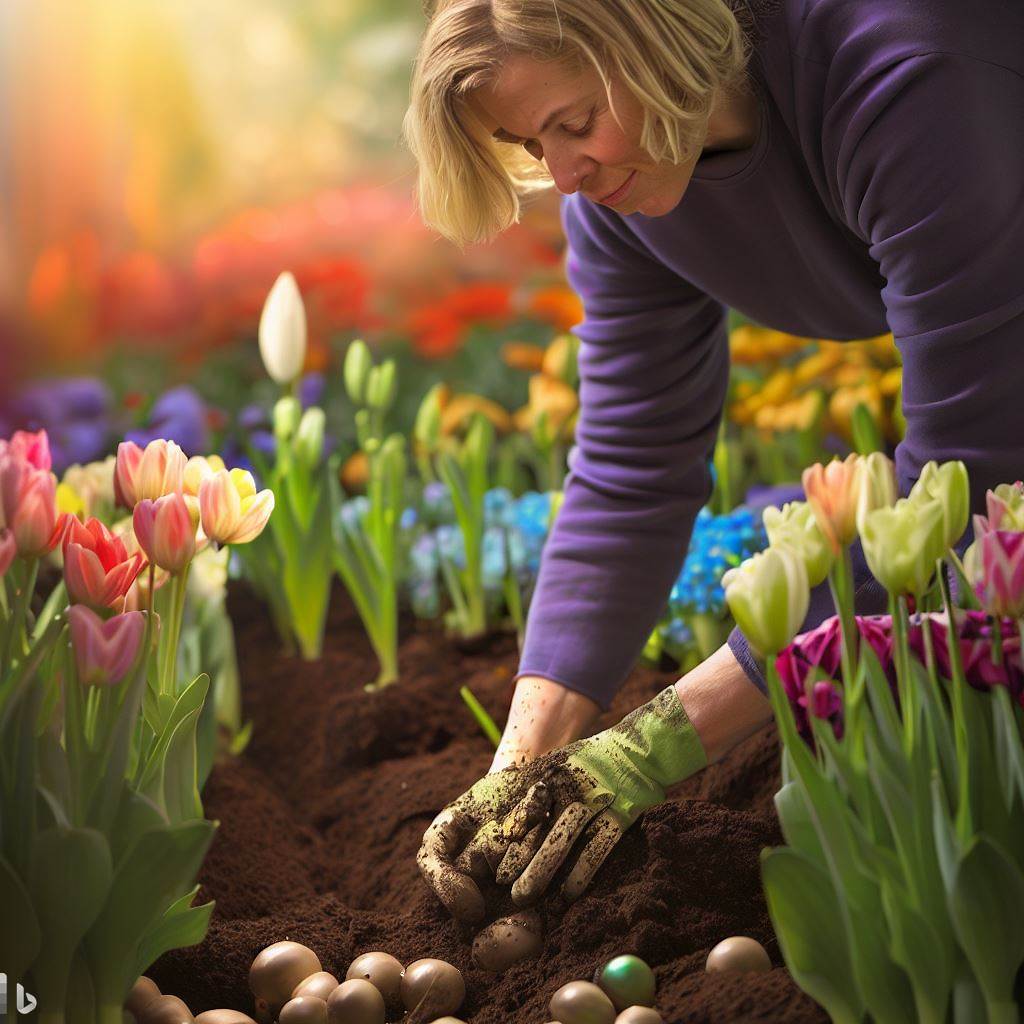 planting bulb flowers
