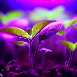 seedlings growing under led grow lights