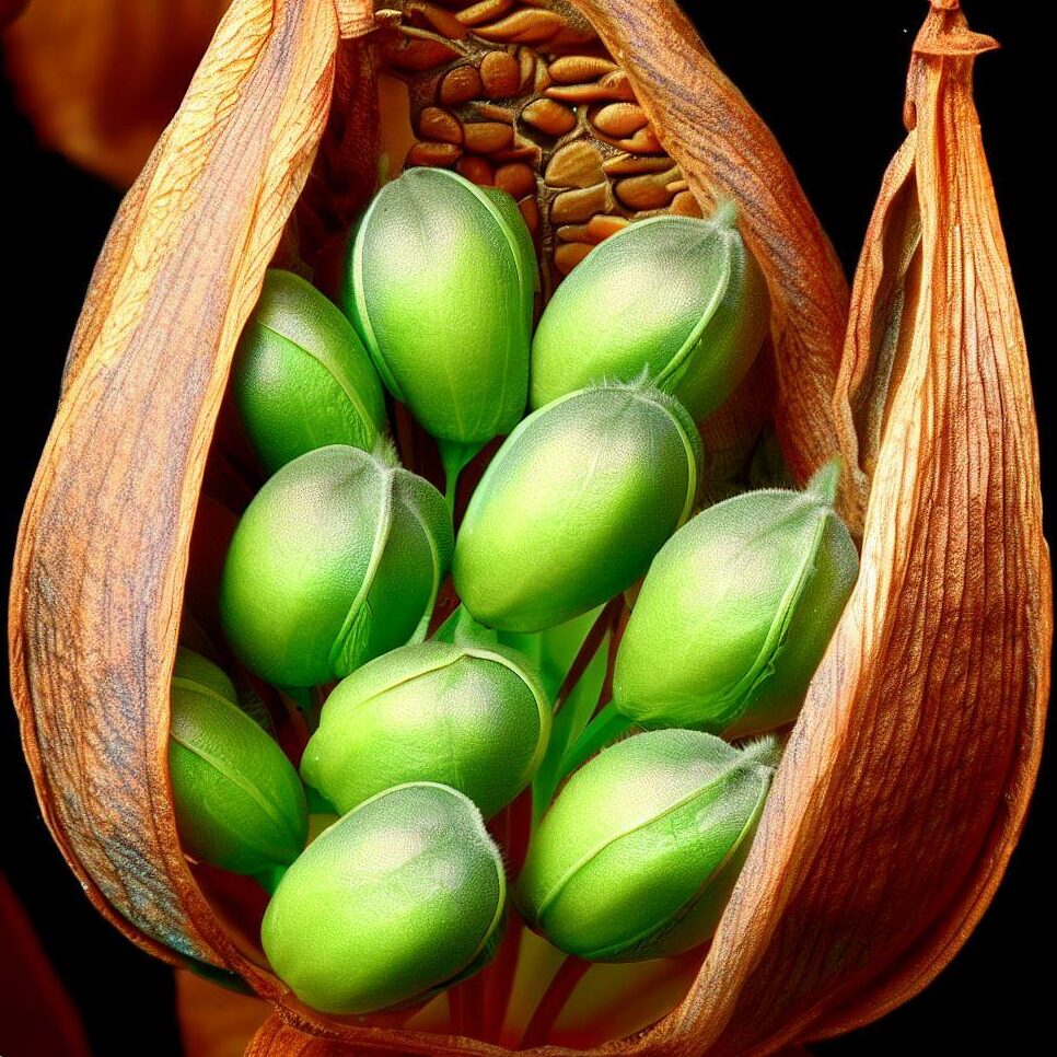 amaryllis seeds in a pod