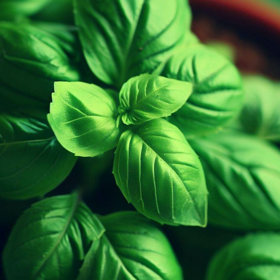 basil plant close up