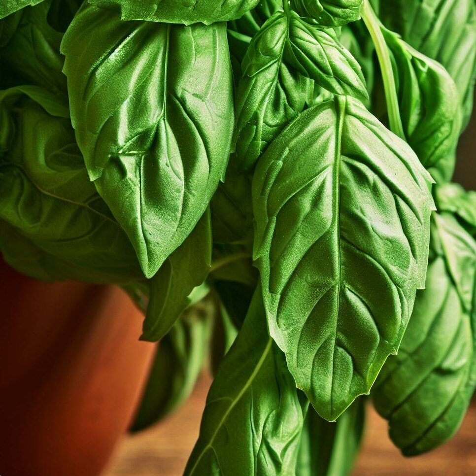 basil leaves showing signs of wilting