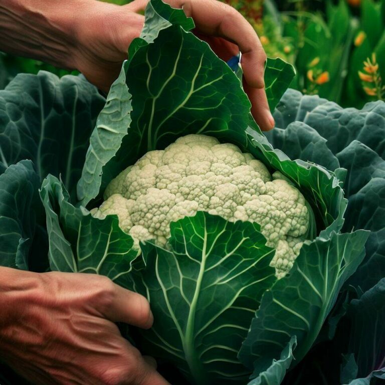 blanching a cauliflower