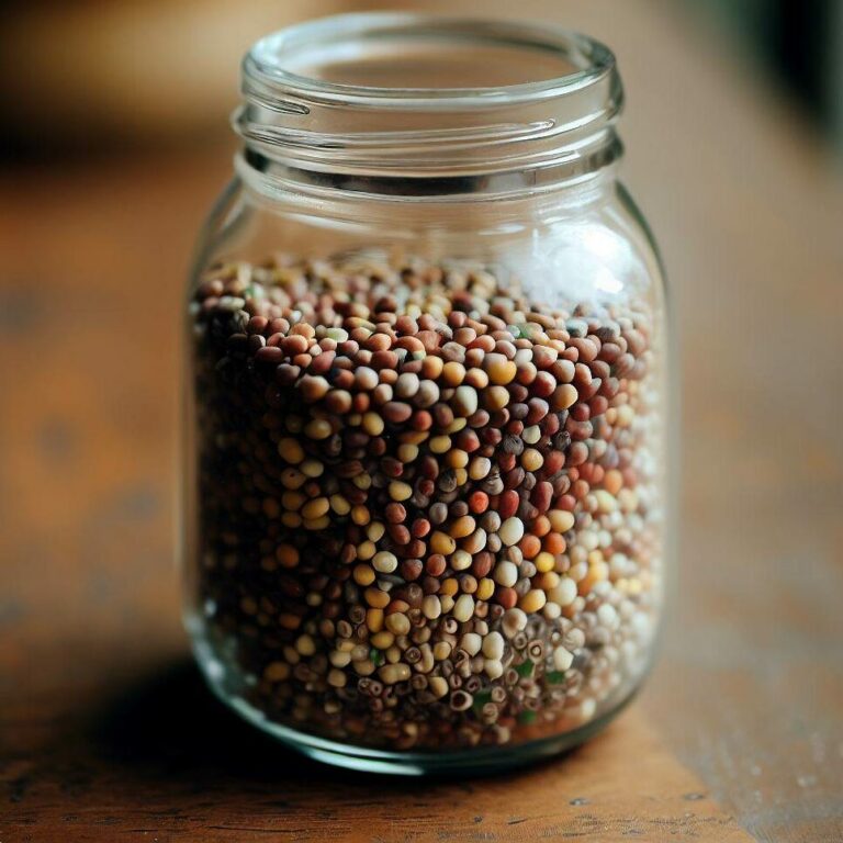 broccoli seeds in a jar