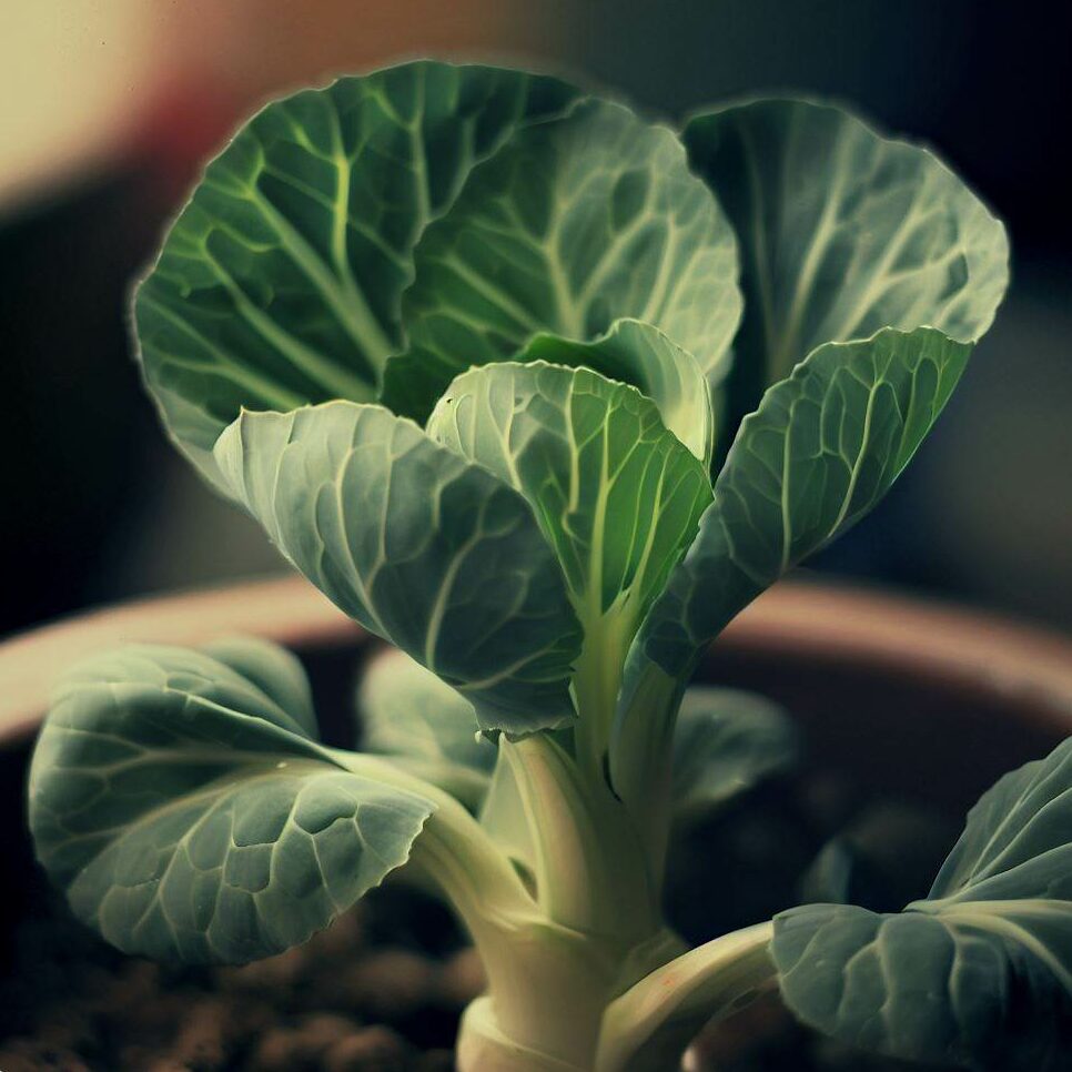 brussel sprout in a pot