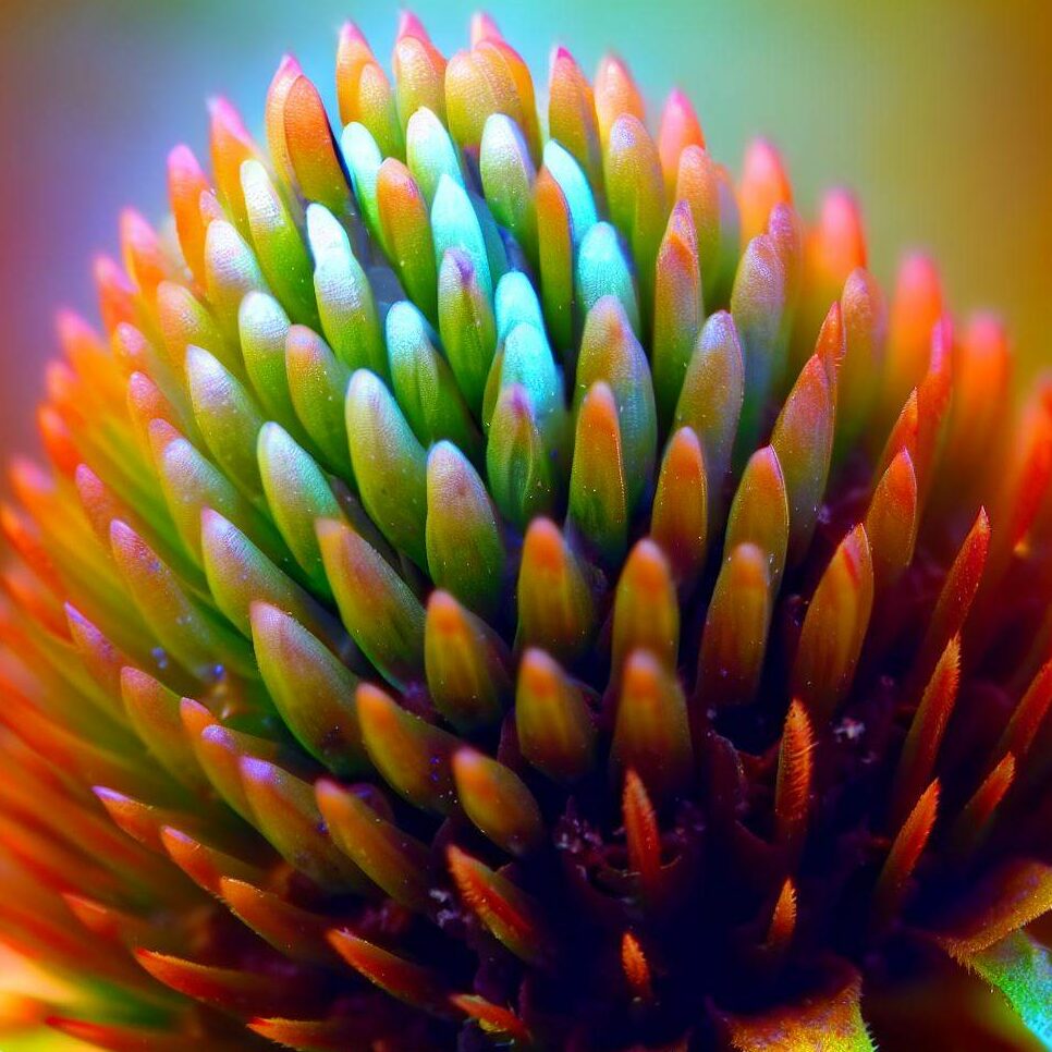 close up coneflower seeds