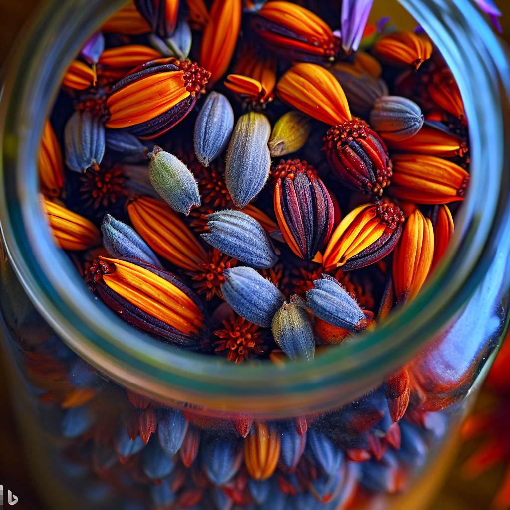 coneflower seeds in a jar