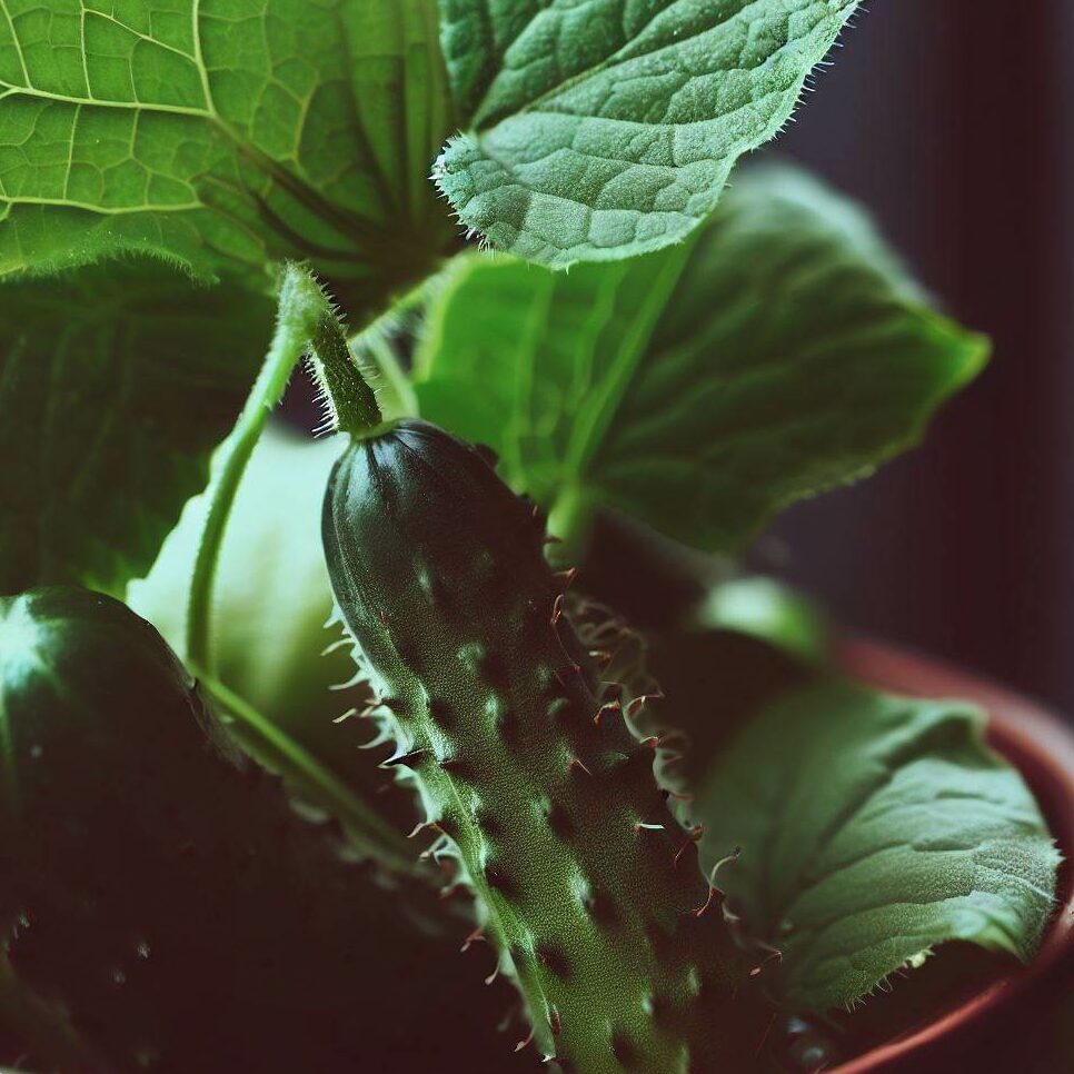 cucumber in a pot