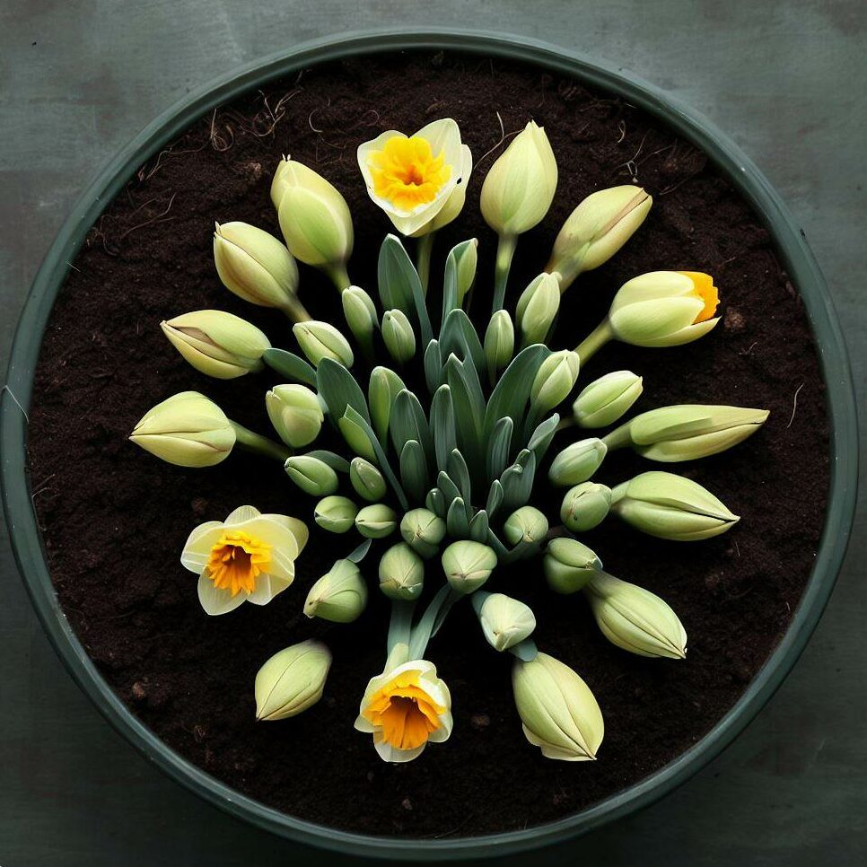 daffodils in a pot
