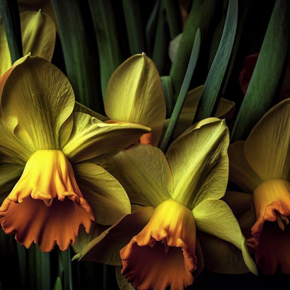 daffodils in shade