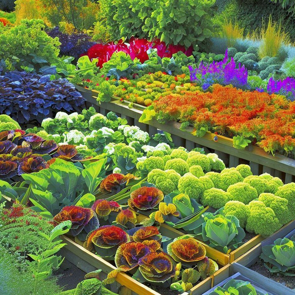 crop rotation on display in a kitchen garden