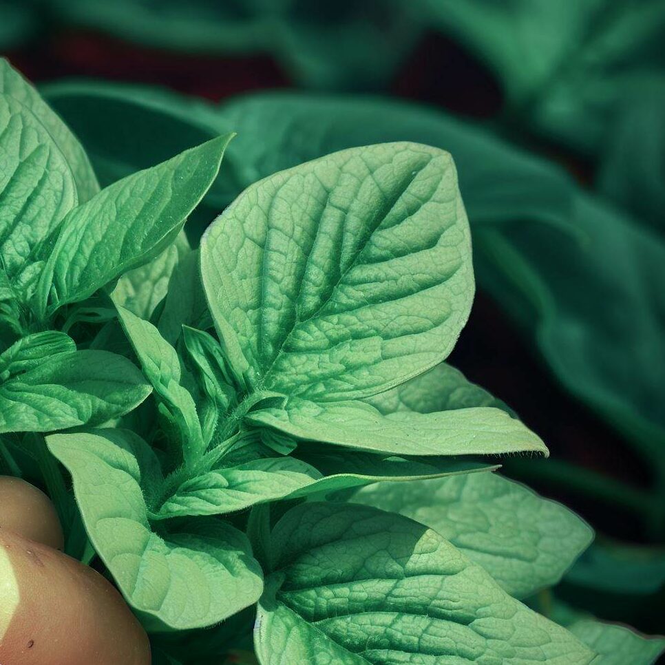 potato leaf close up