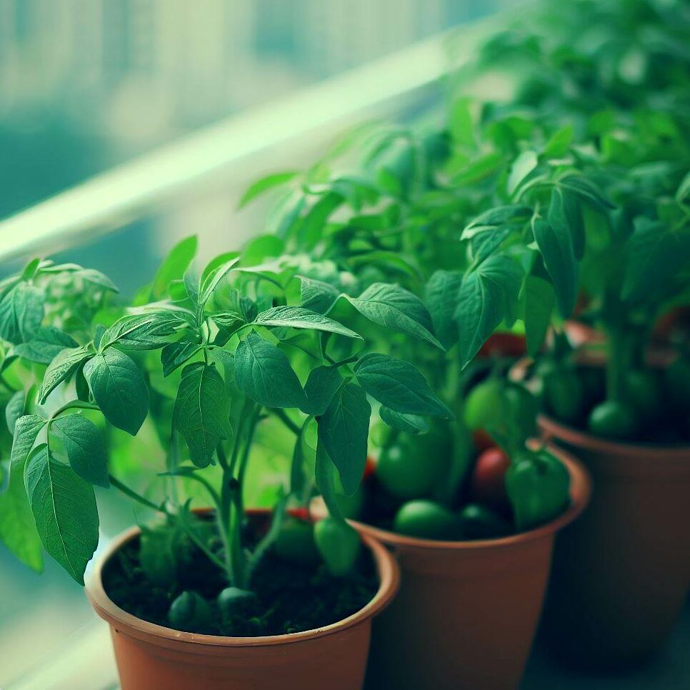 potted tomato plants