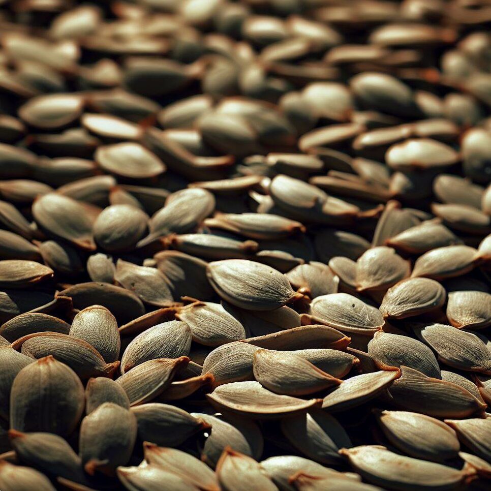 pumpkin seeds spread out drying under the sun