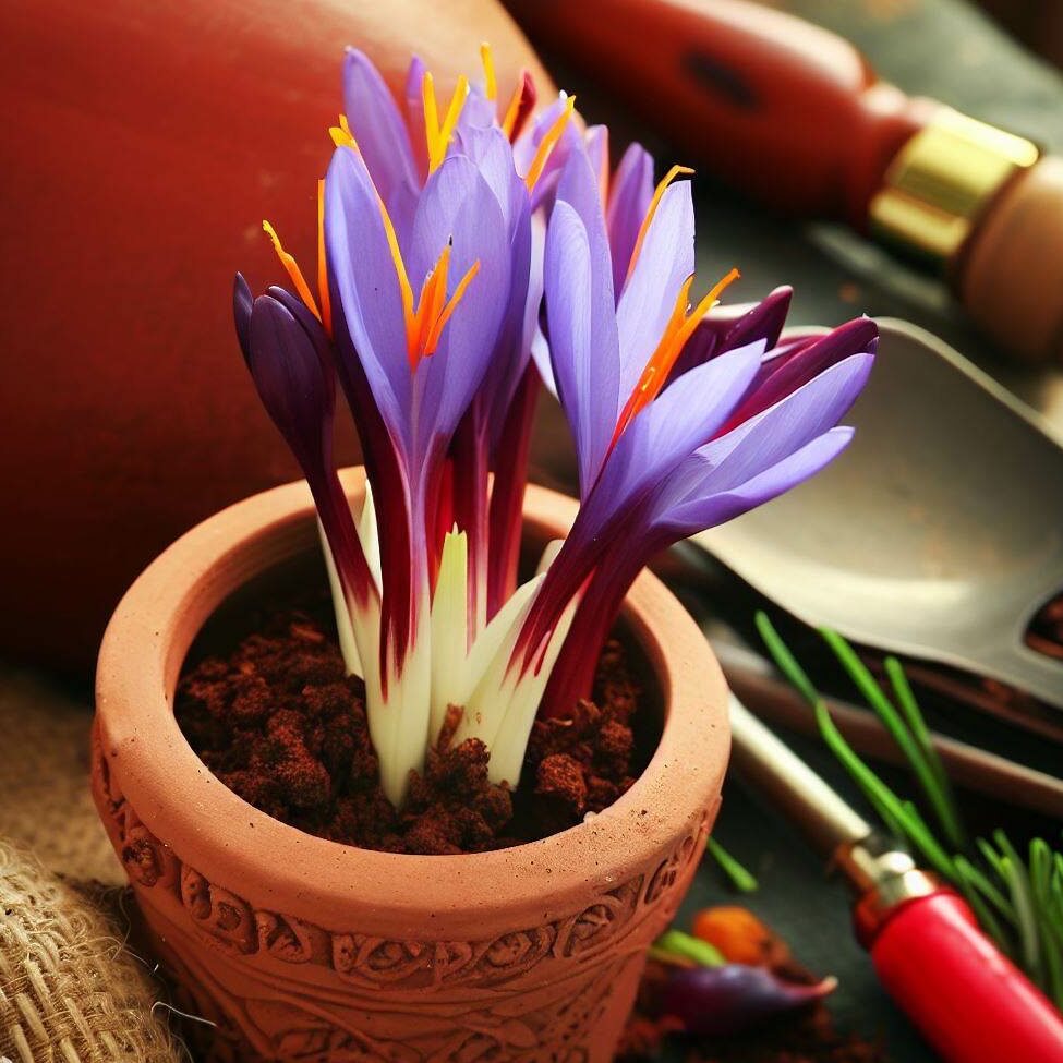 saffron in a pot