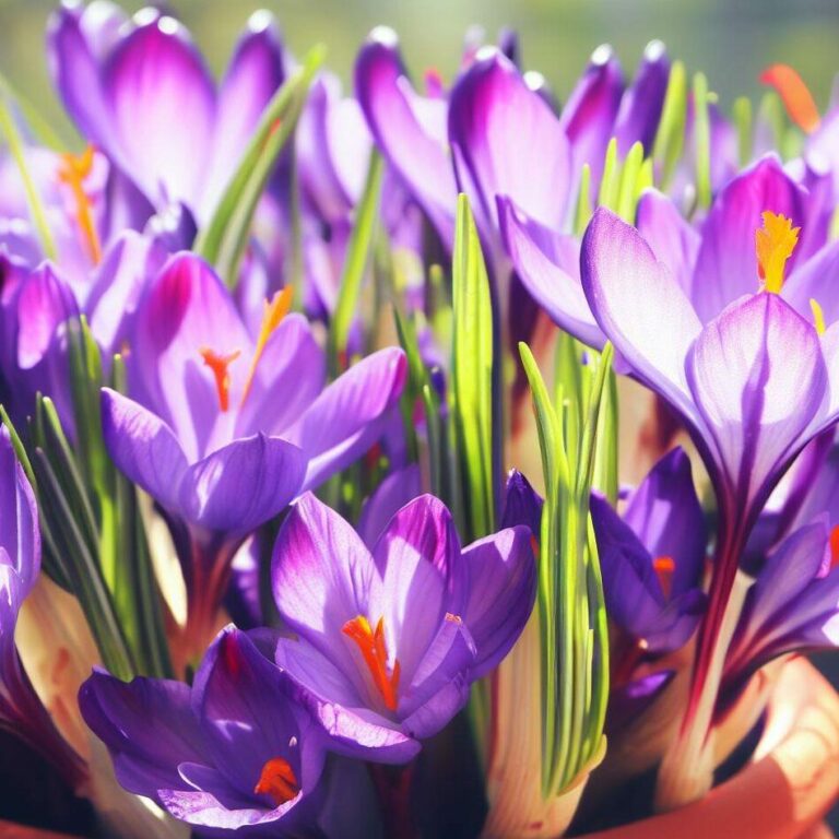 saffron in pot in flower