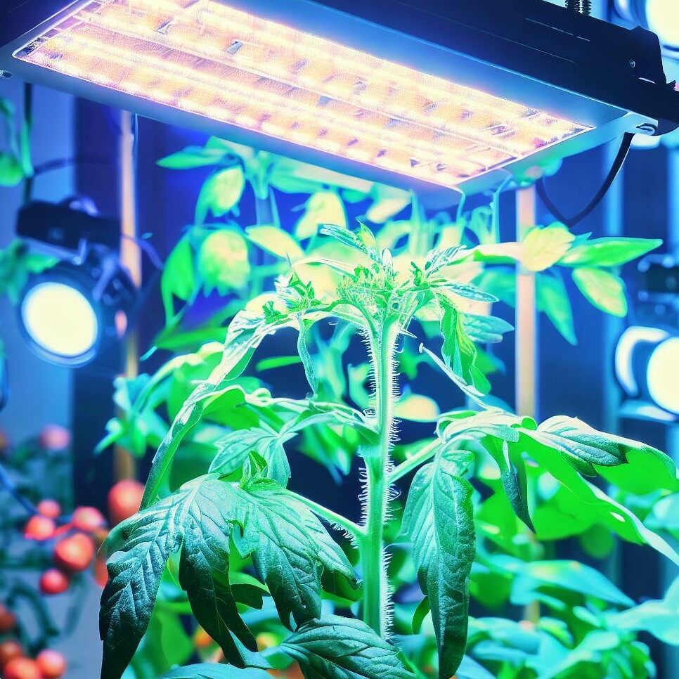 tomatos under led grow lights