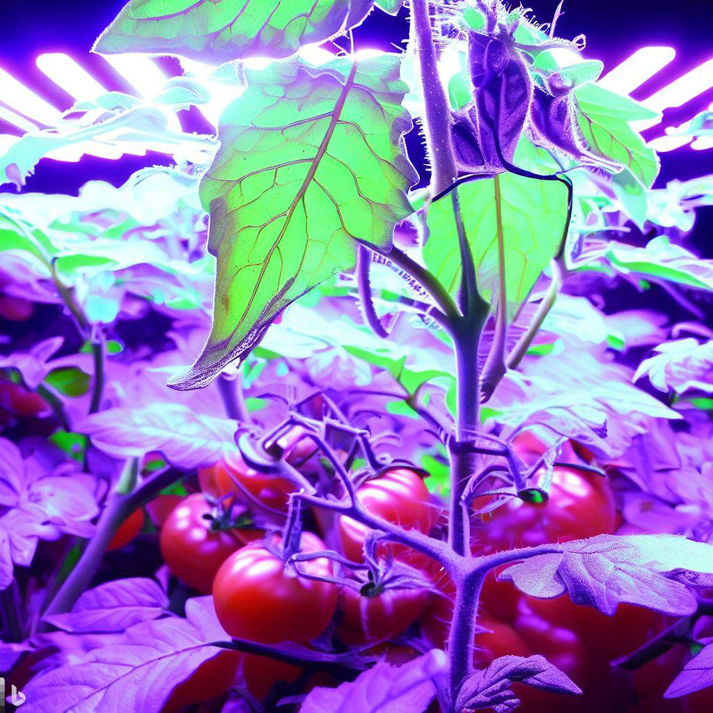 tomatoes ripening under led lights