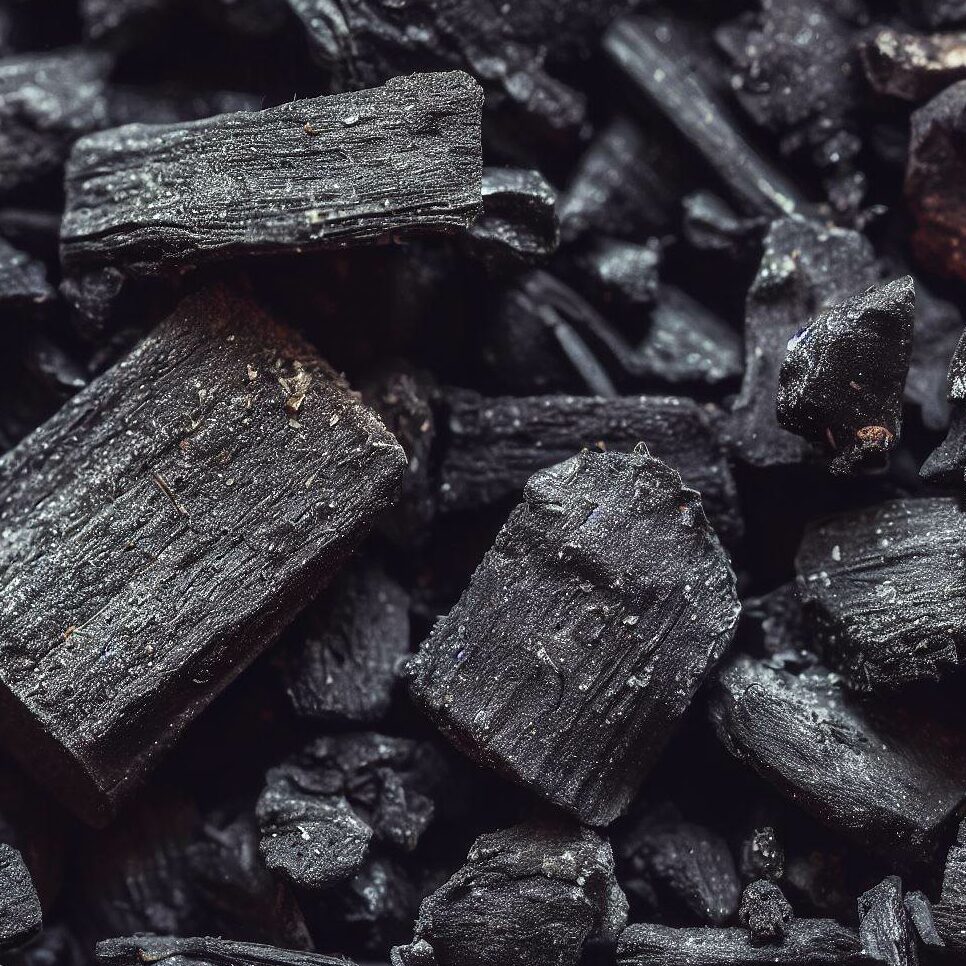 A close-up of biochar particles