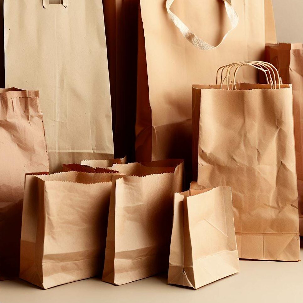 A collection of various types of paper bags