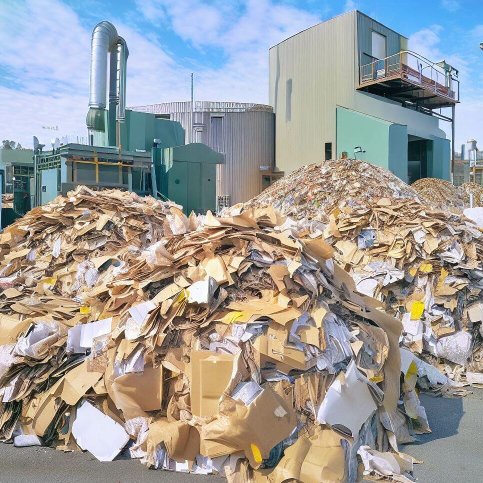 A municipal composting facility with paper bags