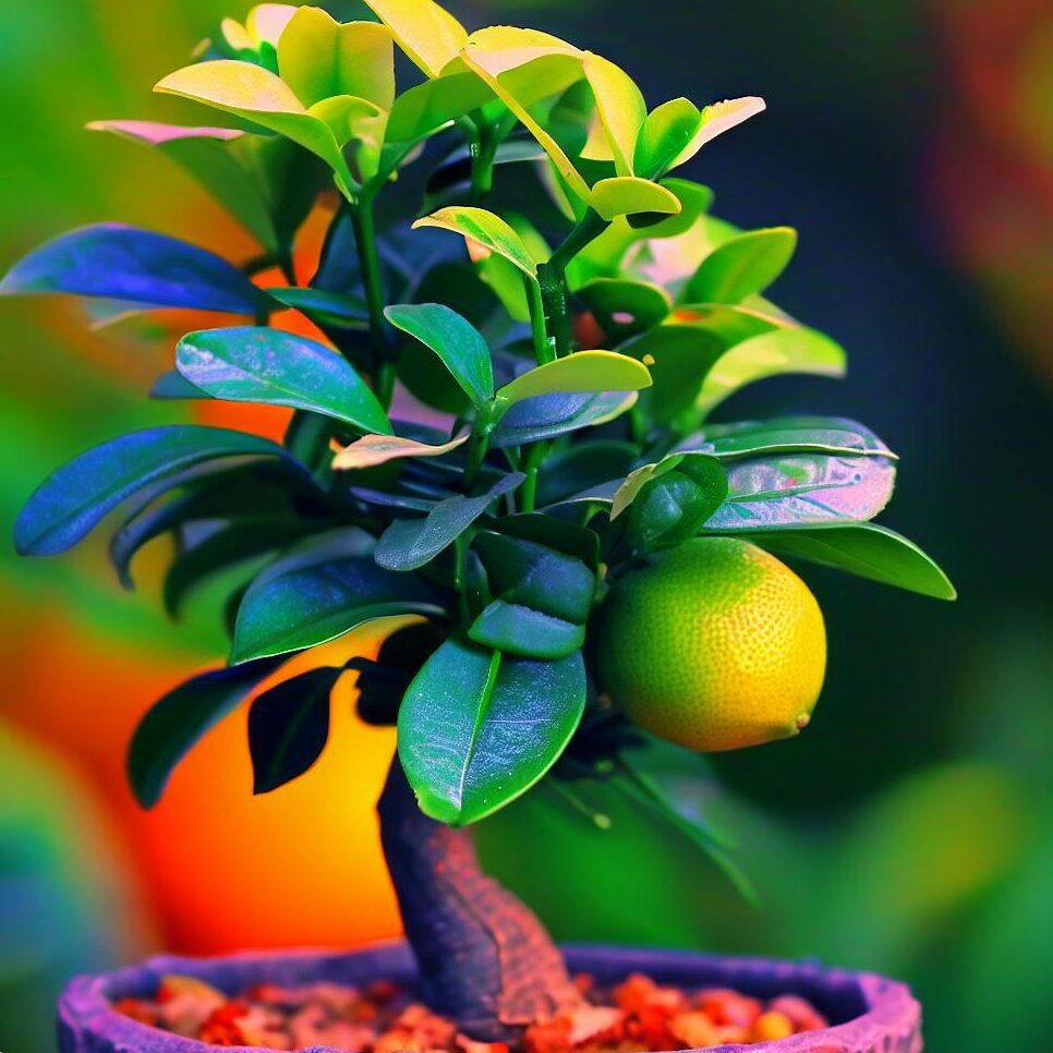 Citrus tree in a pot