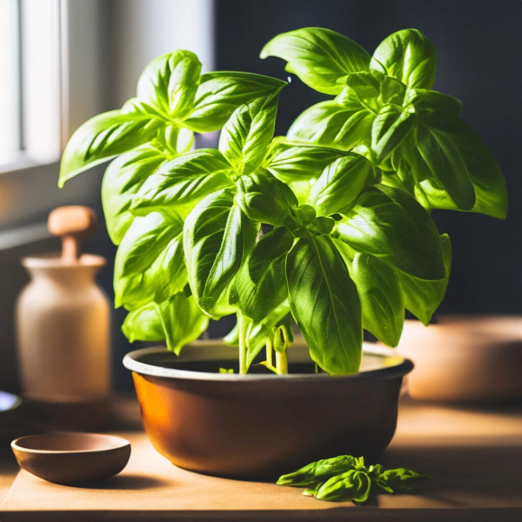 Culinary Basil in Kitchen