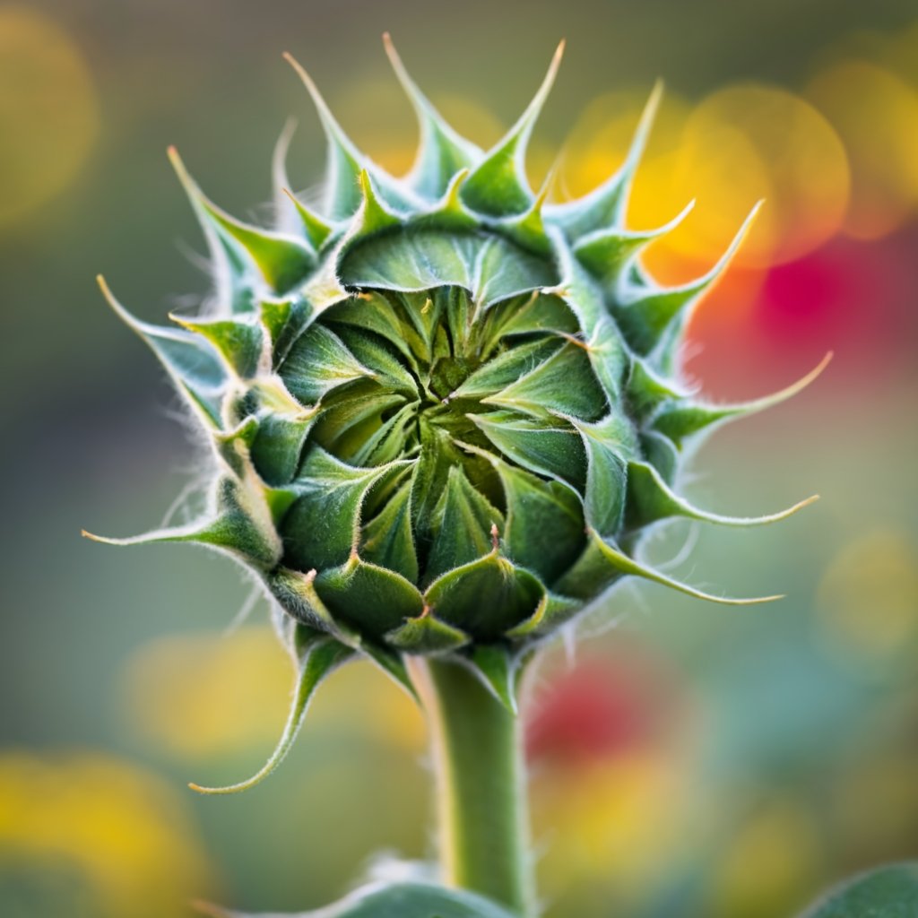 Sunflower in budding phase