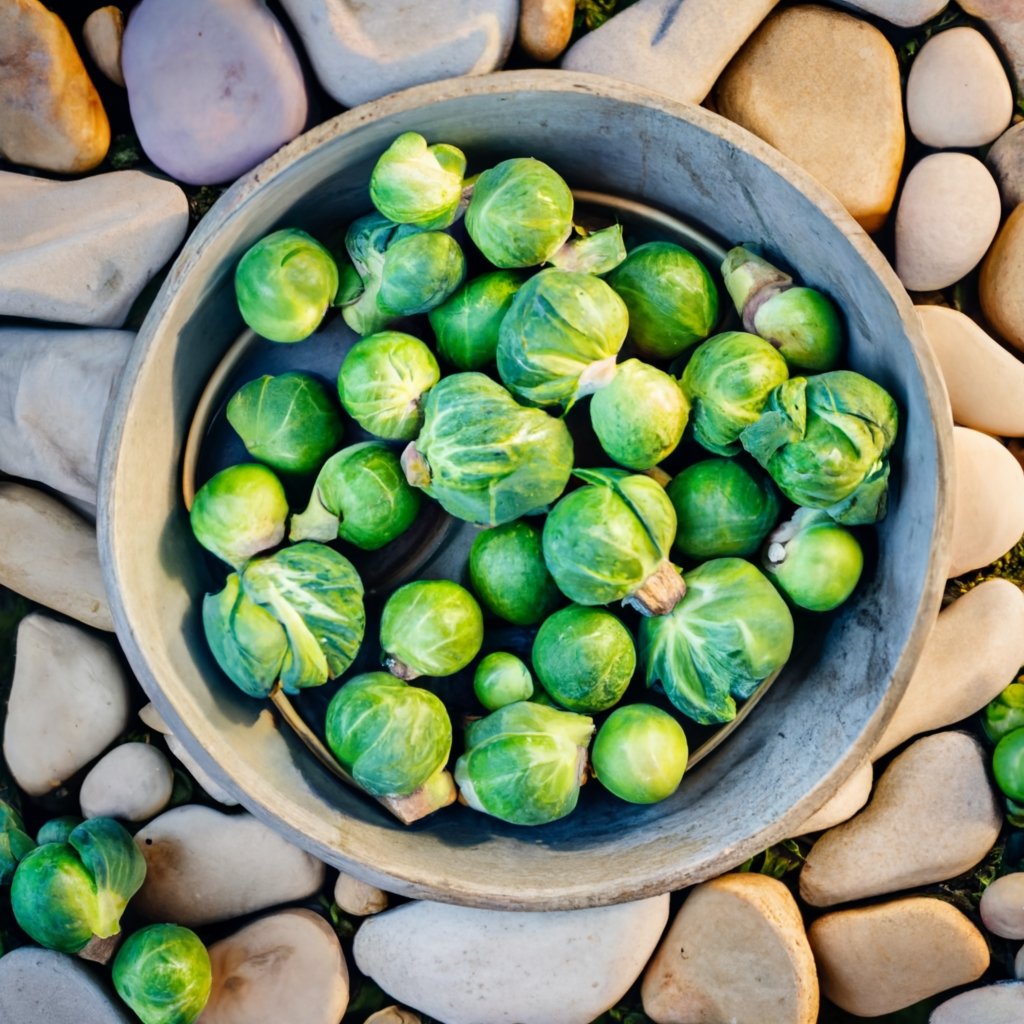 Brussels sprouts in a bucket