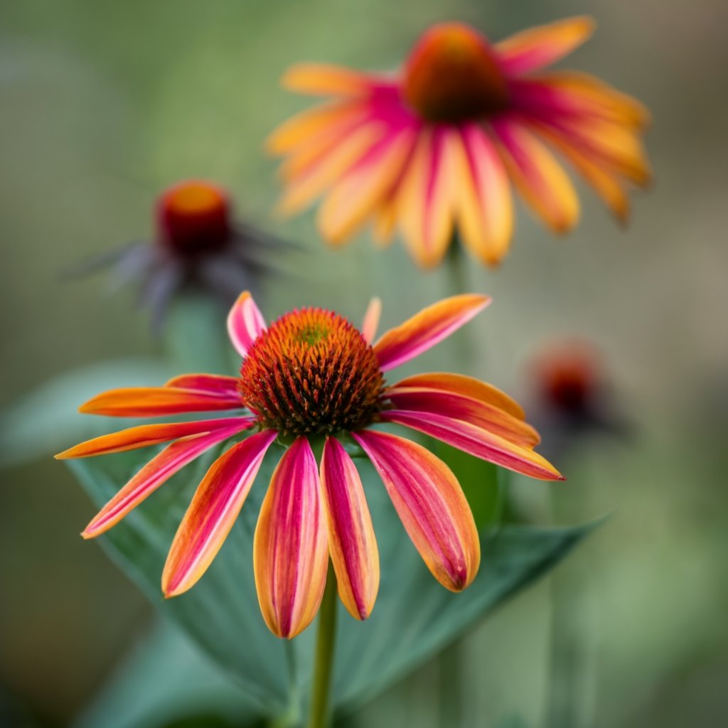 A vibrant coneflower in full bloom