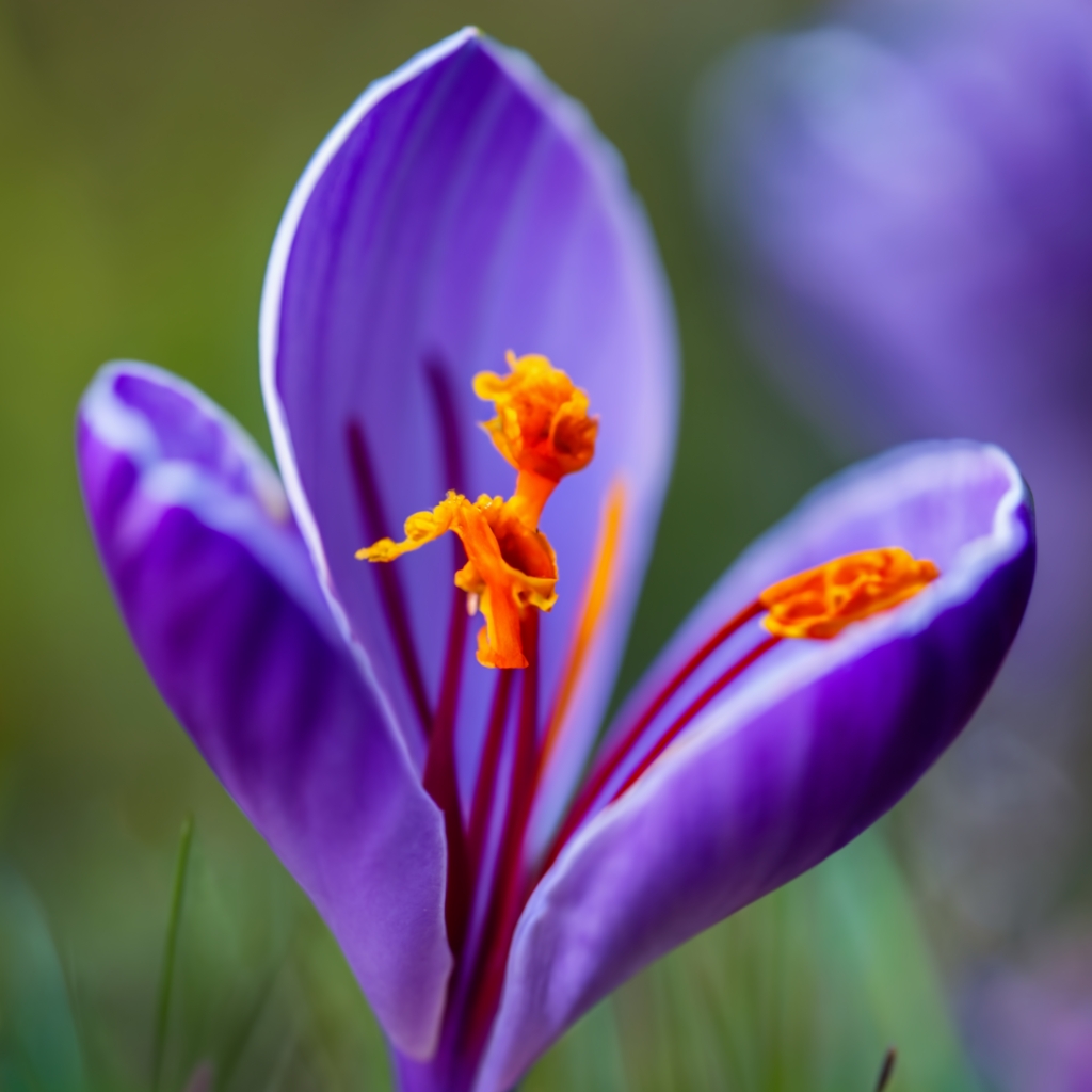 Close-up of a saffron crocus flower