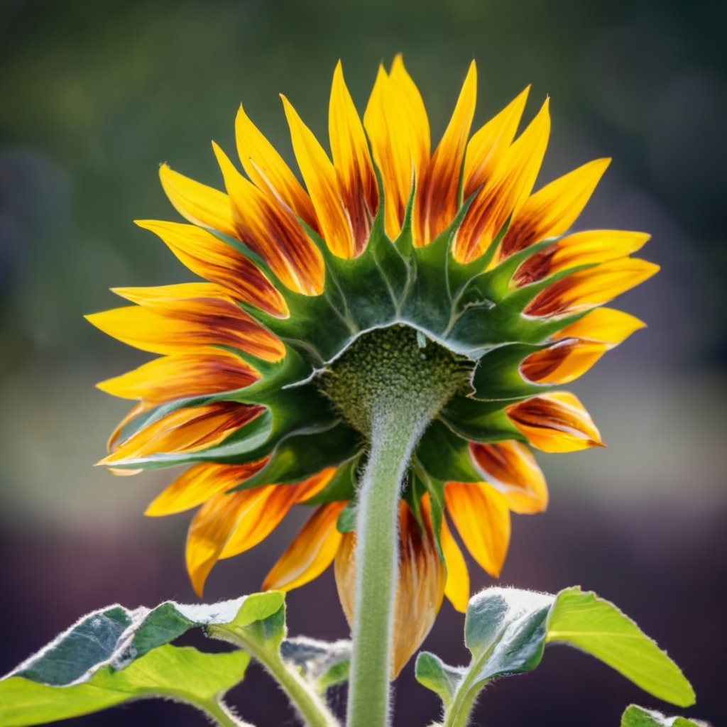 sunflower facing away from the camera