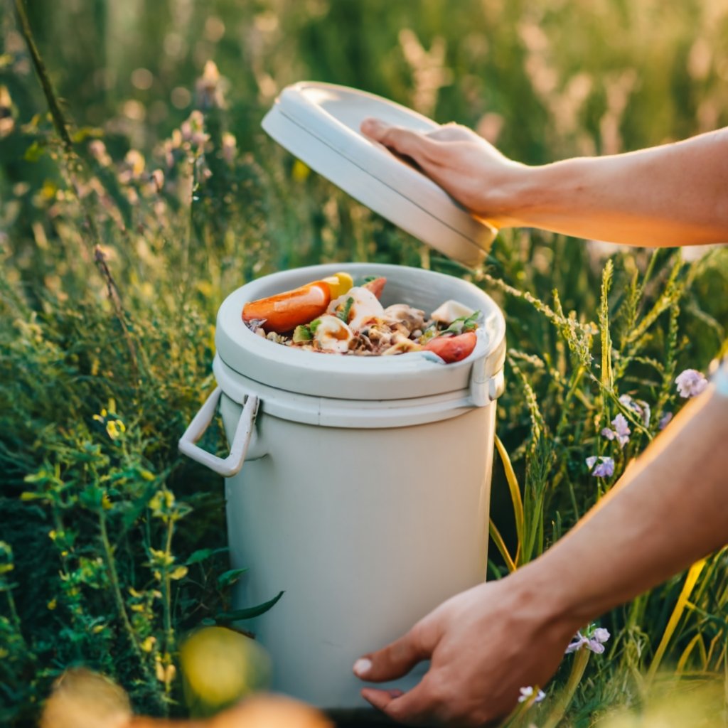 Bokashi composting method in action