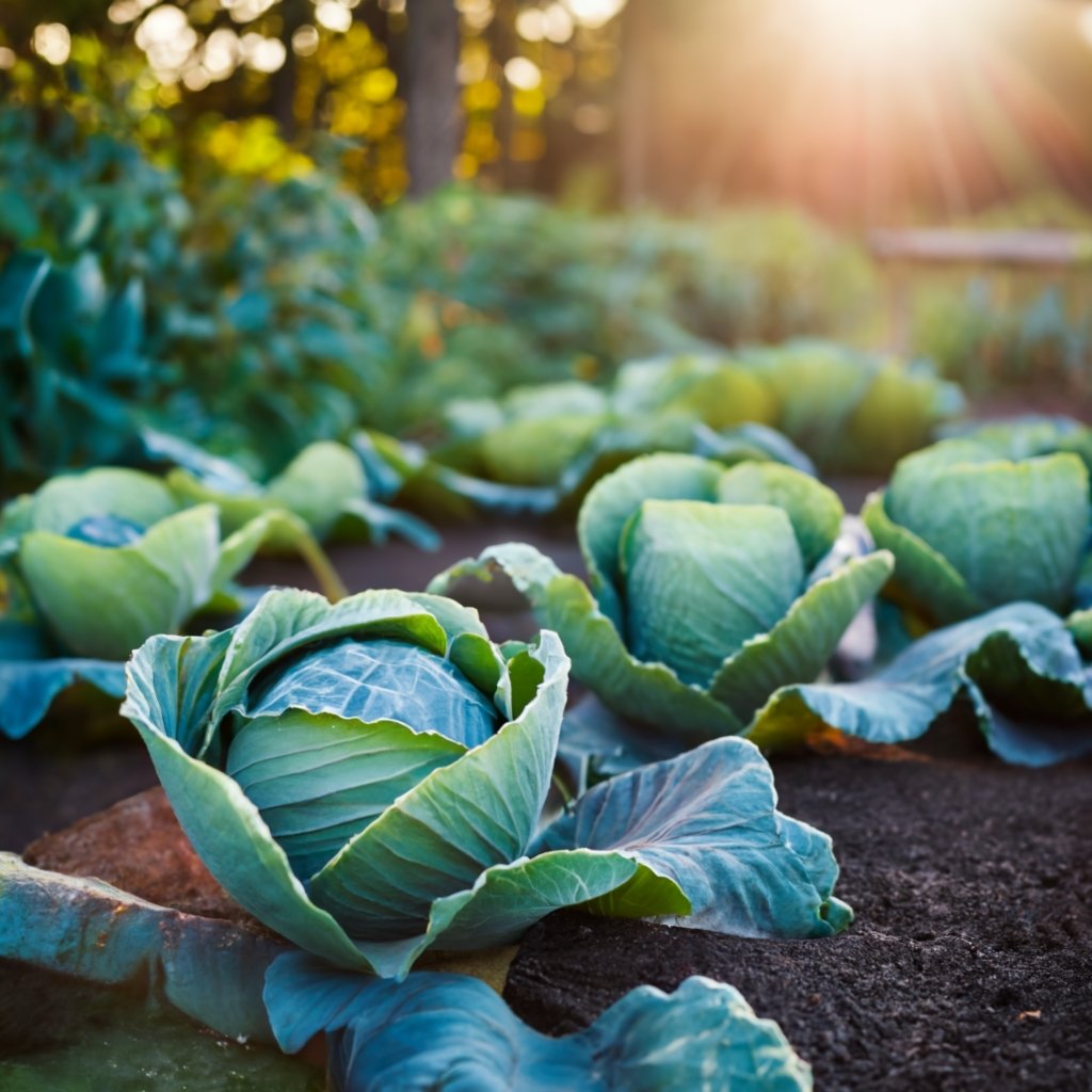 Cabbage heads ready for harvest