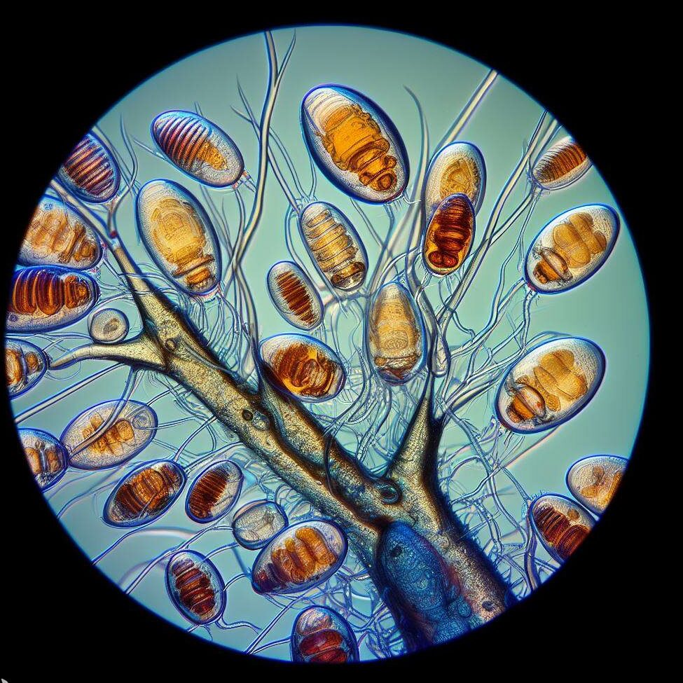 Microscopic view of root aphids