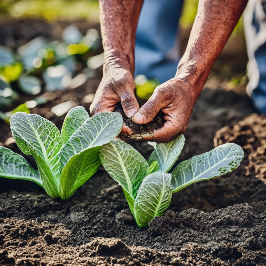 Preparing soil for cabbage transplant