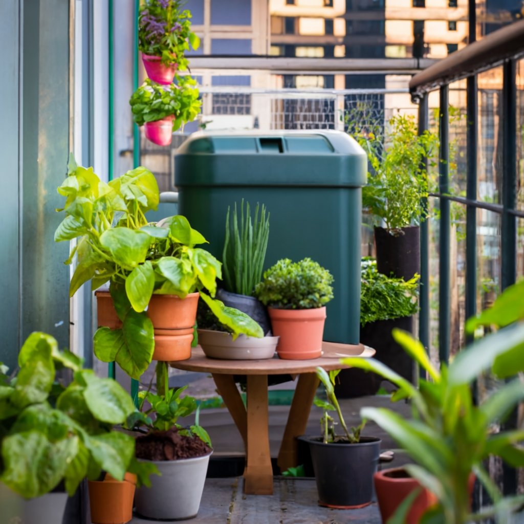 Urban composting with a compact compost bin