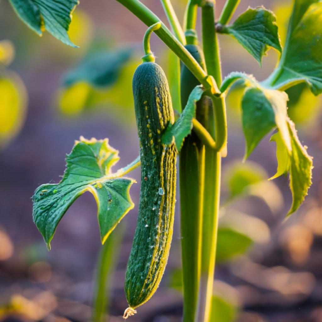 Wilted cucumber plant affected by frost