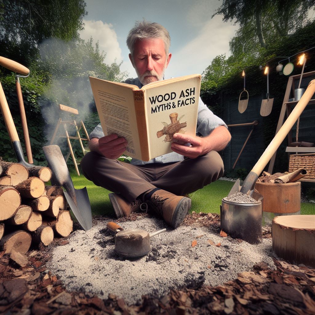 man reading a wood ash facts and myths book