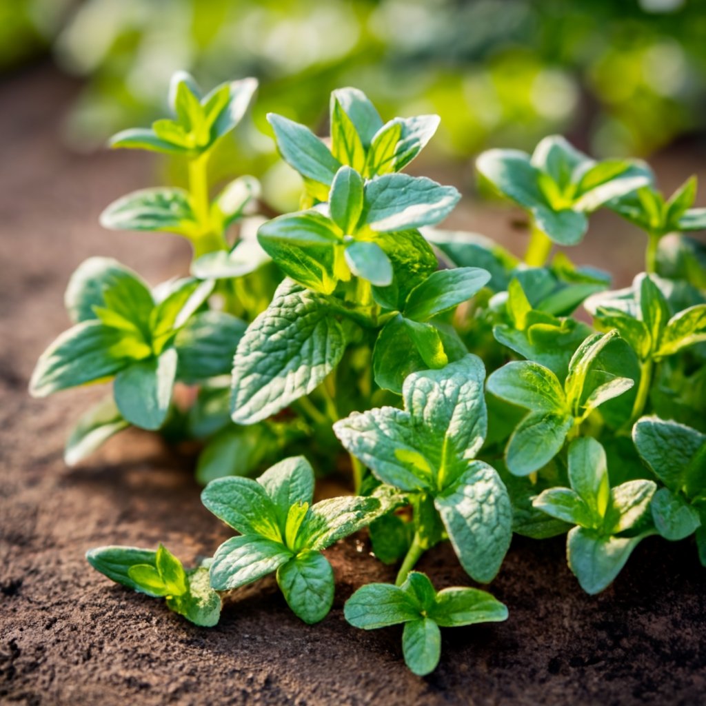 mint growing in the ground