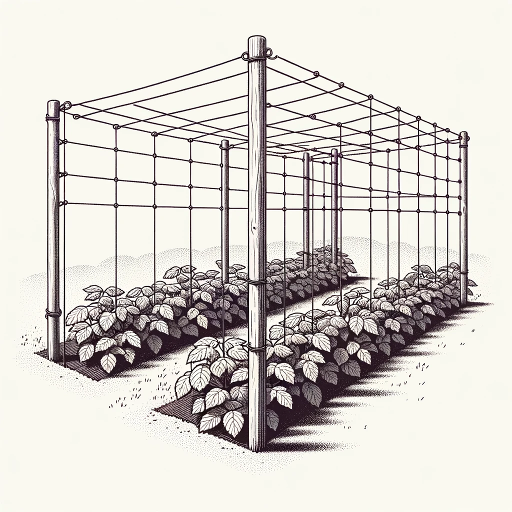 raspberry trellis illustration