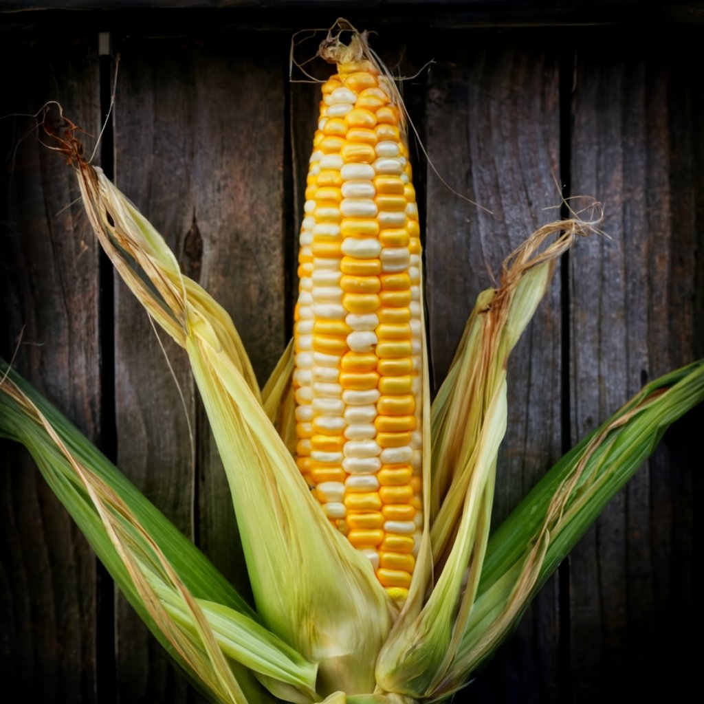 Close-up of ripe sweet corn ear